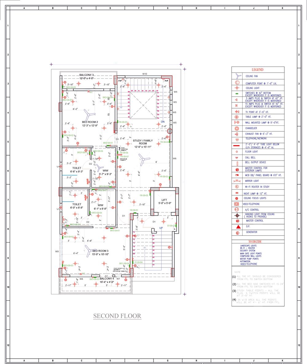SF Electrical Dimension Layout